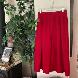 Vintage Pendleton Red Wool Pleated Skirt
